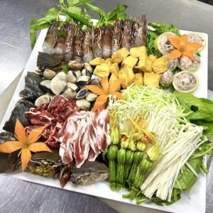 Set lẩu Tôm cua cốm bầu